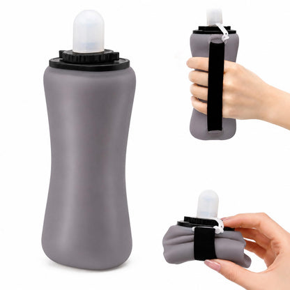 Handheld Running Water Bottle, 11.8OZ Collapsible Water Bottle