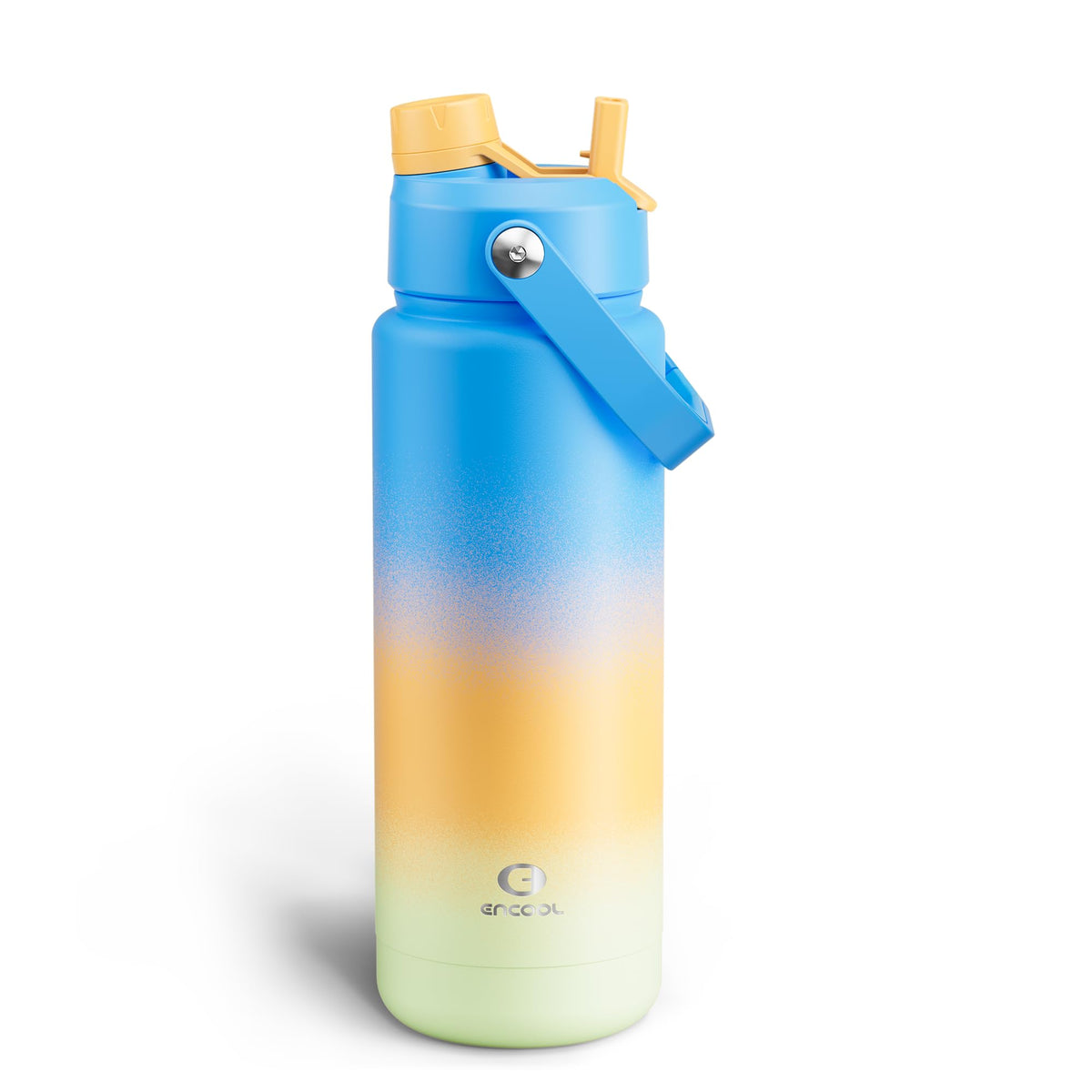 ENCOOL Insulated Water Bottle with Straw Stainless Steel Water Bottle, Leak-Proof, BPA-Free, Double Wall Vacuum Keeps Cold for 24 Hours for Sports, Travel, School (26 oz, Black Night)
