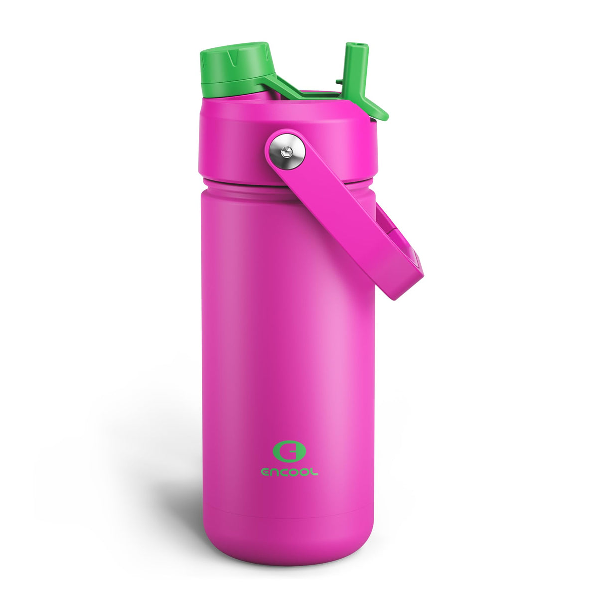 ENCOOL Insulated Water Bottle with Straw Stainless Steel Water Bottle, Leak-Proof, BPA-Free, Double Wall Vacuum Keeps Cold for 24 Hours for Sports, Travel, School (26 oz, Black Night)