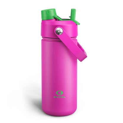 ENCOOL Insulated Water Bottle with Straw Stainless Steel Water Bottle, Leak-Proof, BPA-Free, Double Wall Vacuum Keeps Cold for 24 Hours for Sports, Travel, School (26 oz, Black Night)