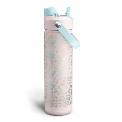 ENCOOL Insulated Water Bottle with Straw Stainless Steel Water Bottle, Leak-Proof, BPA-Free, Double Wall Vacuum Keeps Cold for 24 Hours for Sports, Travel, School (26 oz, Black Night)