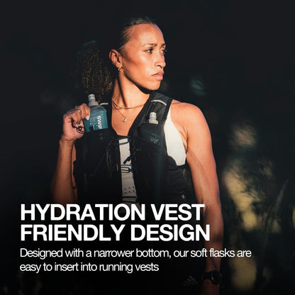 SWIFTER 2x Soft Flask 500ml | Running, Hiking, Cycling Hydration Flask | Collapsible, Leakproof, Reusable | Matt Finish, Sky Blue
