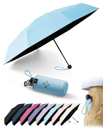 Mini Umbrella for Travel UPF 100+ UV Sun Compact for Purse Backpack