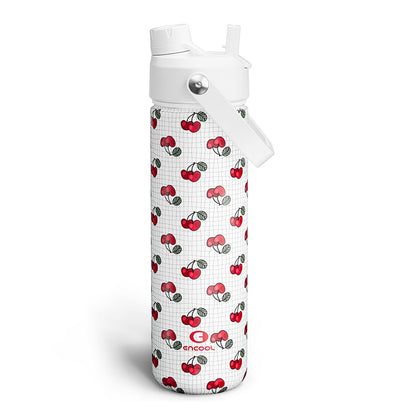 ENCOOL Insulated Water Bottle with Straw Stainless Steel Water Bottle, Leak-Proof, BPA-Free, Double Wall Vacuum Keeps Cold for 24 Hours for Sports, Travel, School (26 oz, Black Night)