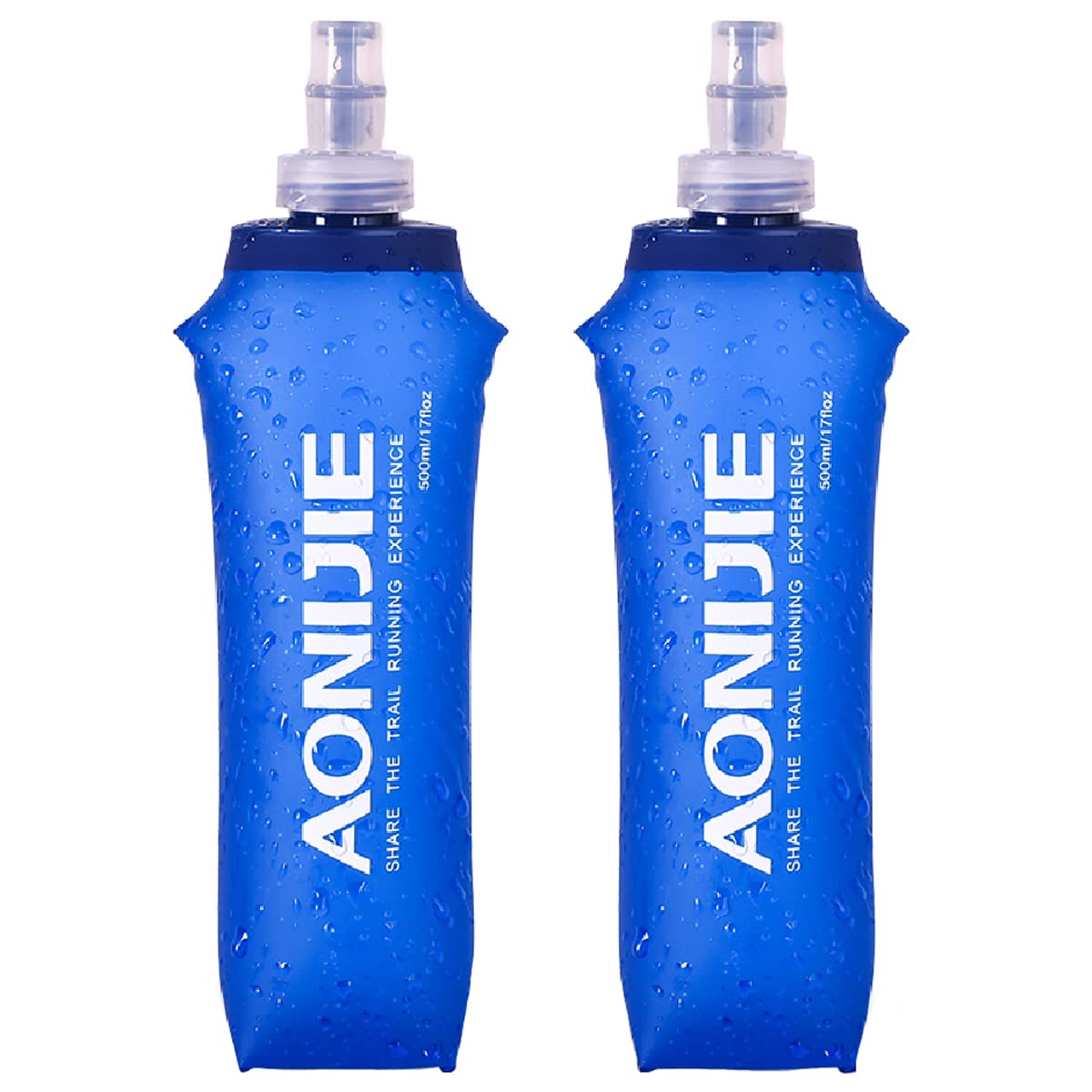 Azarxis TPU Soft Flask Collapsible Water Bottles BPA-Free 250ml 350ml 500ml for Hydration Vest Pack Running Hiking Cycling Climbing