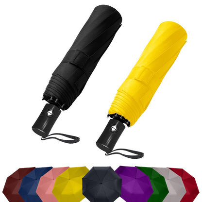 SIEPASA Compact Travel Umbrella - Windproof Auto Open/Close, Small Folding Umbrella for Rain - Lightweight & Durable with Fiberglass Frame, Waterproof Canopy - Fits Backpack, Purse, Suitcase. (Black)