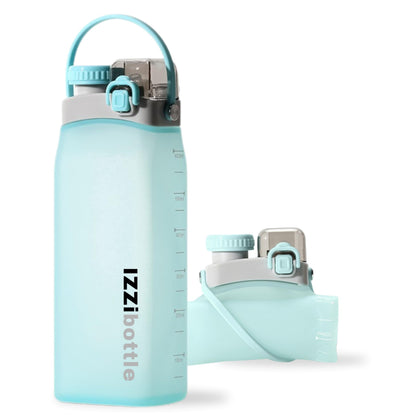 IZZI bottle Collapsible Lightweight Silicone Water Bottle (600ml, Blue) | BPA Free, Eco-Friendly, Medical Grade | Leakproof Bottle for Sports, Travel, Hiking, Gym, Outdoor Adventures and Daily Use