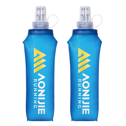 TRIWONDER TPU Soft Folding Water Bottles BPA-Free Collapsible Flask for Hydration Pack - Ideal for Running Hiking Cycling Climbing (250ml/8.45oz - Pack of 2)