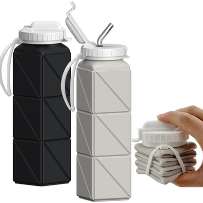 BEAUTAIL Collapsible Water Bottles 21oz/610mL, Silicone Travel Water Bottle