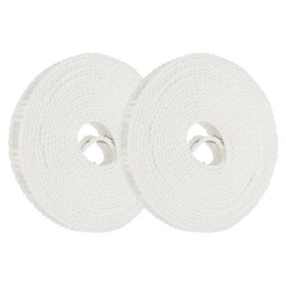 uxcell 2 Pcs Portable Travel Clothesline, 16.4ft Clothes Line Outdoors Travel Hanger Foldable Clothesline Rope with Hooks for Camping Hotel Backyard Home Cruise Ship, Beige