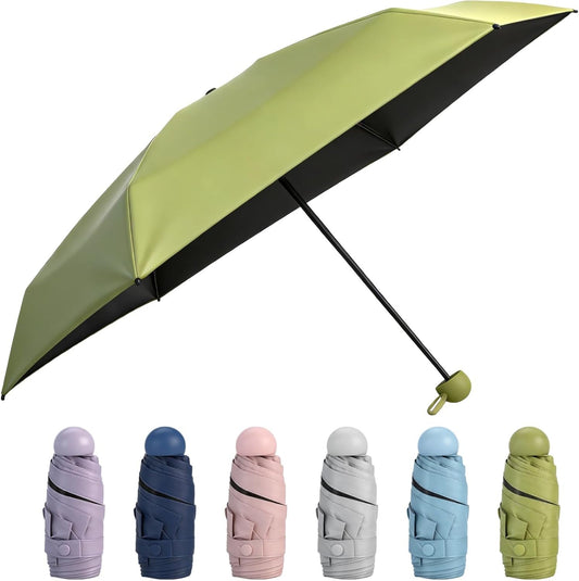 6 Pcs Mini Travel Umbrellas, Lightweight Portable Pocket Umbrellas for Purse, Small Pocket Umbrella for Daily Use, Travel, Efficient Sun Protection & Windproof Design