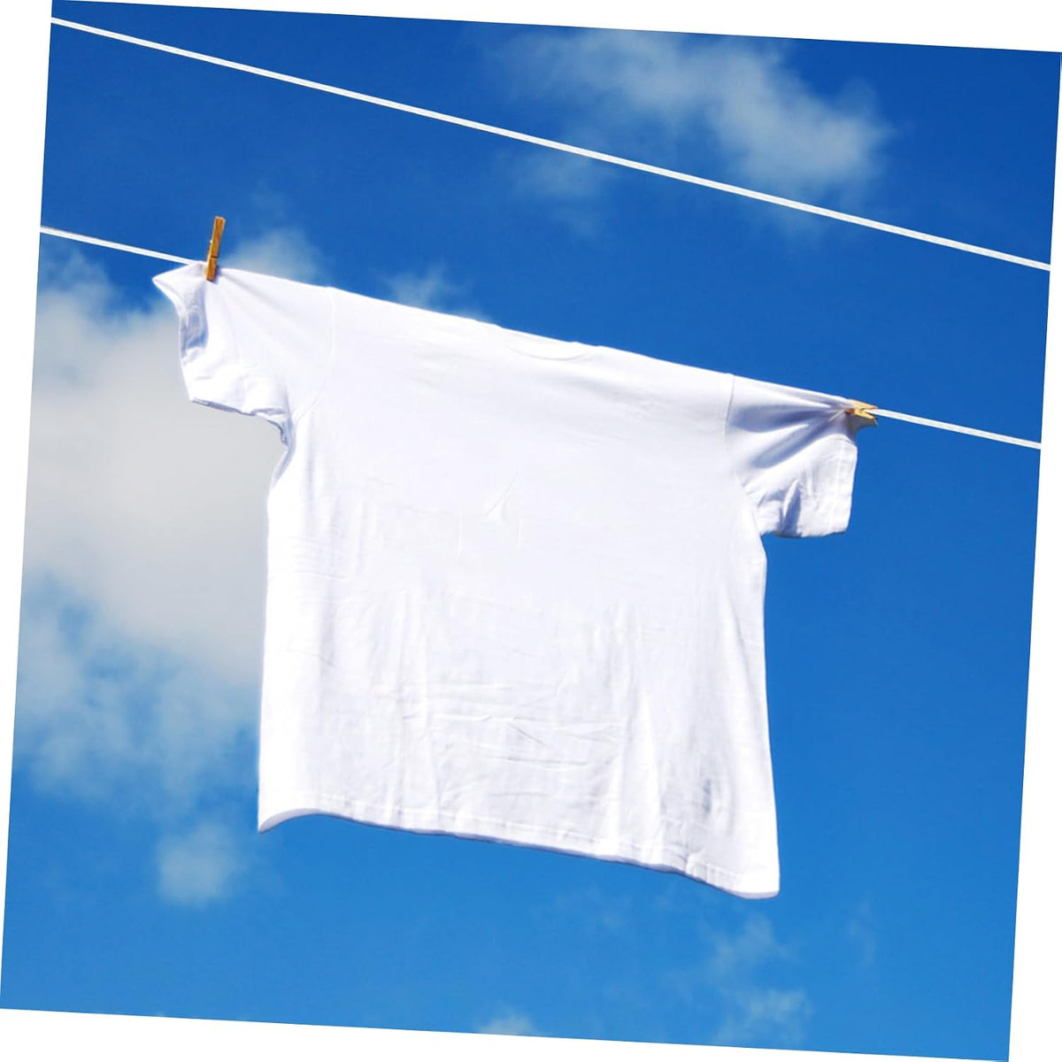 PVC Portable Retractable Clothesline White with Suction Cups, 5m