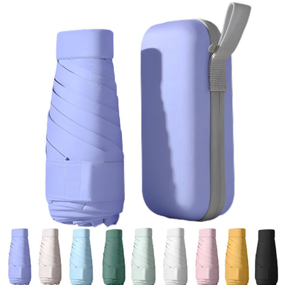 Mini Travel Sun Umbrella for Purse, UPF 50+ with Case