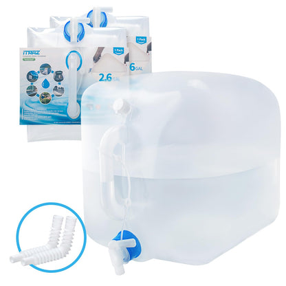 BPA-Free Collapsible Water Container with Spigot, 2-Pack 5.3 Gallon