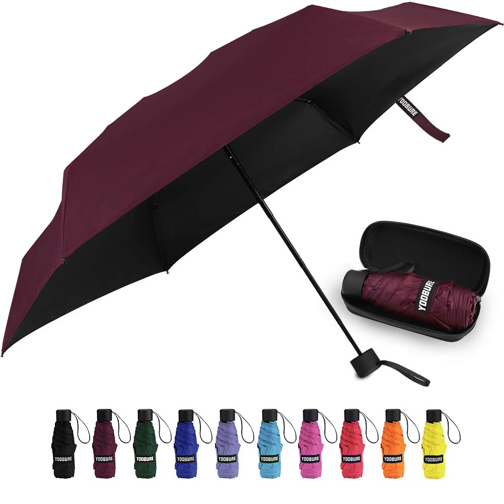 Yoobure Mini Travel Umbrella with Case, Compact Folding Umbrella