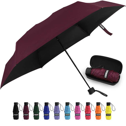 Yoobure Mini Travel Umbrella with Case, Compact Folding Umbrella