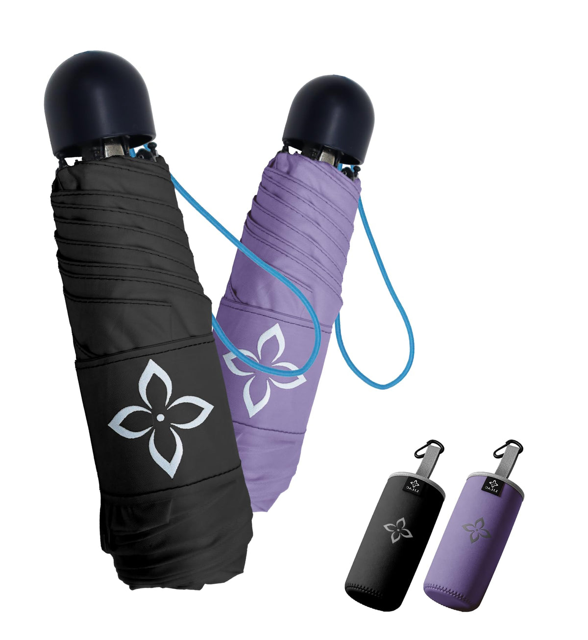 Mini Travel Umbrella for Rain - 43" Large Coverage Small Compact Umbrella, Reinforced Strong Frame, Lightweight Portable Parasol with UPF 100+ UV Protection, Gifts for Adults, Seniors & Students