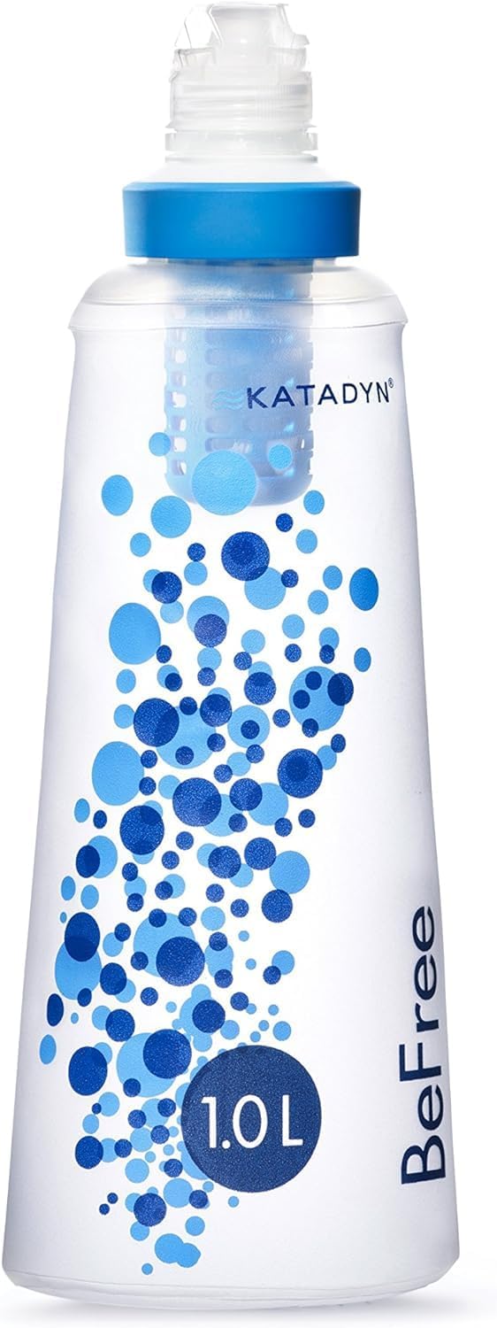 Katadyn BeFree 1L Lightweight Collapsible Water Filter Bottle for Outdoors