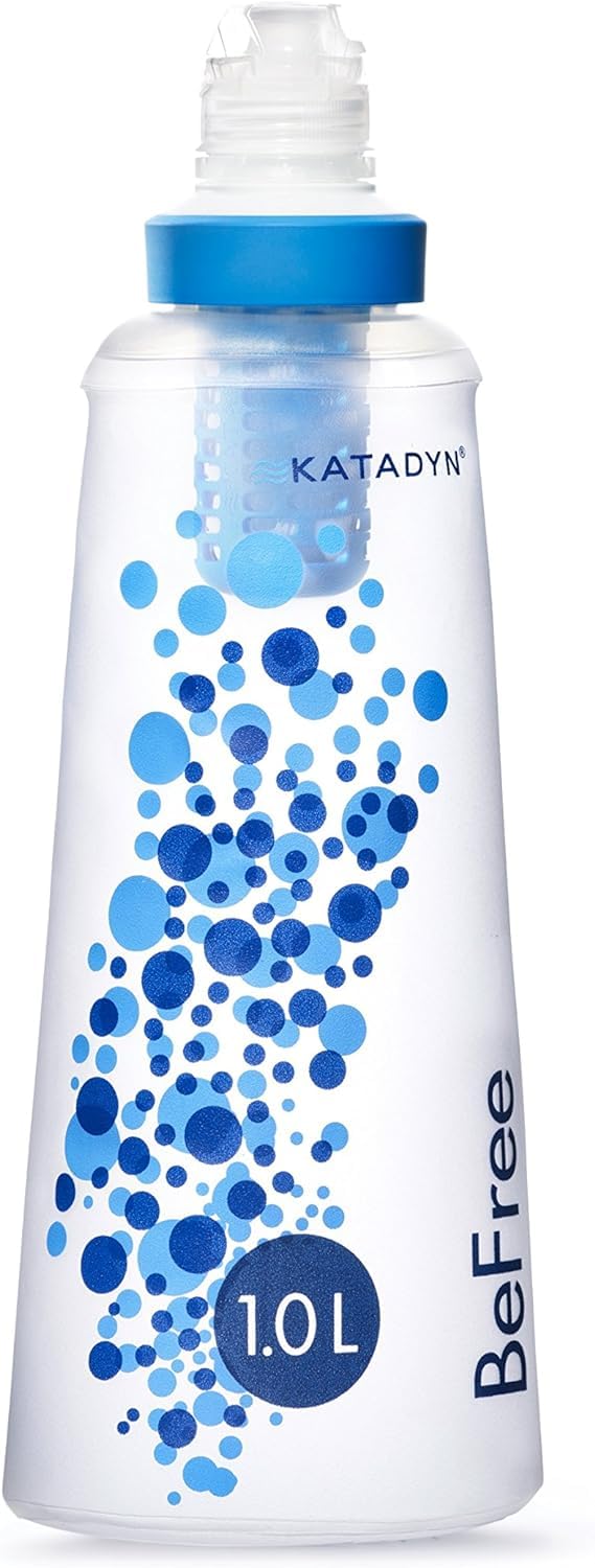Katadyn BeFree 1L Lightweight Collapsible Water Filter Bottle for Outdoors