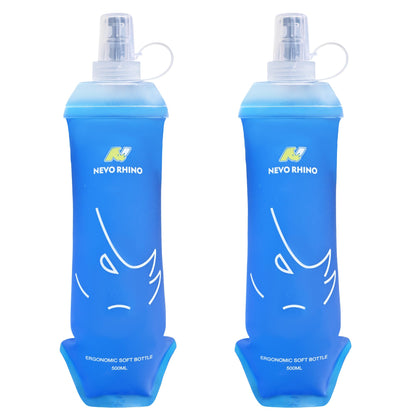N NEVO RHINO Soft Flask 17oz/500ml, 2PCS TPU Running Water Bottle