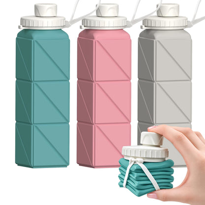 BEAUTAIL Collapsible Water Bottles 21oz/610mL, Silicone Travel Water Bottle