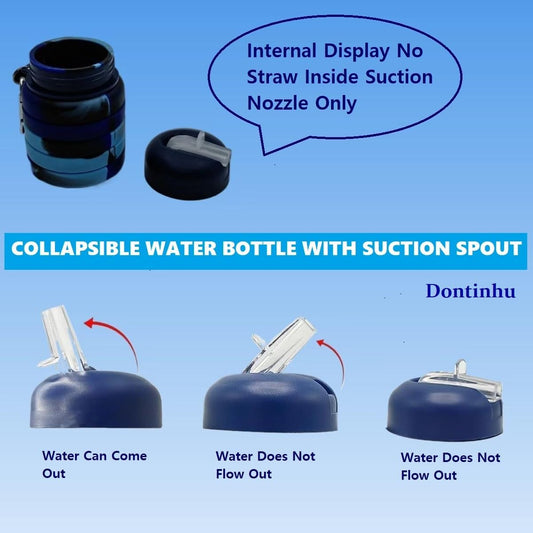Collapsible Water Bottles 2 Pack 500ml (Orange+Rose Red)