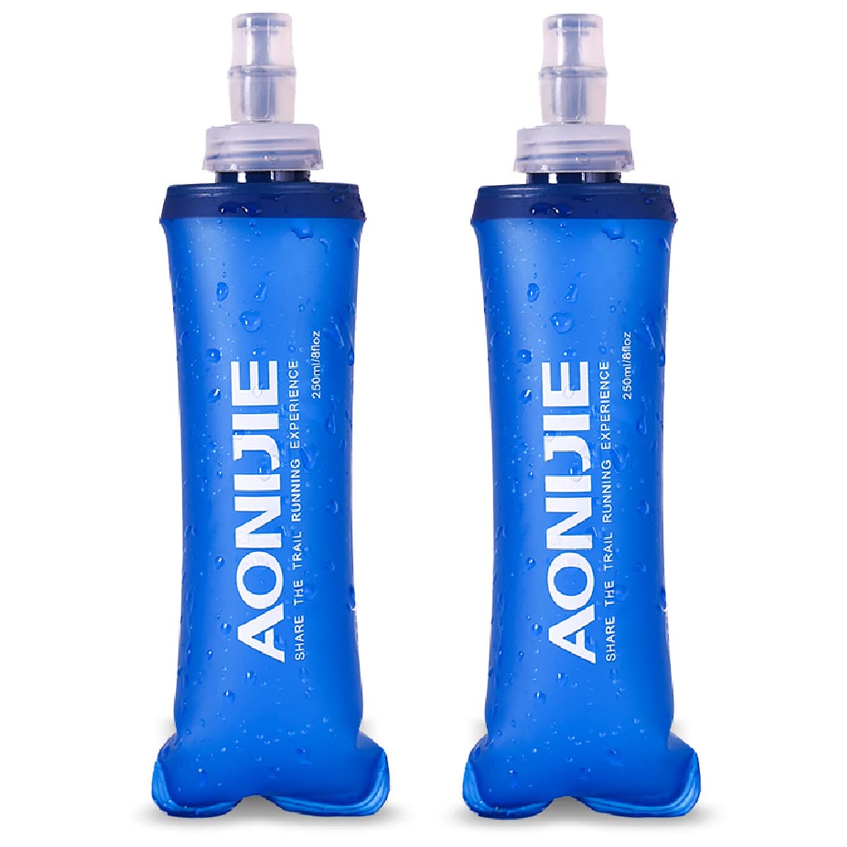 Azarxis TPU Soft Flask Collapsible Water Bottles BPA-Free 250ml 350ml 500ml for Hydration Vest Pack Running Hiking Cycling Climbing
