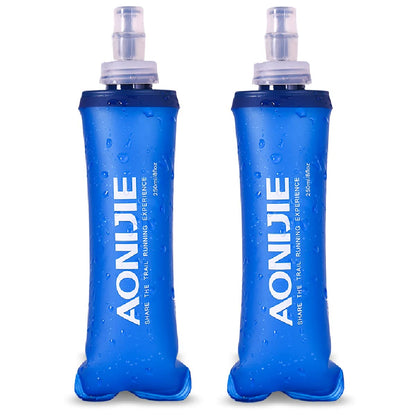 Azarxis TPU Soft Flask Collapsible Water Bottles BPA-Free 250ml 350ml 500ml for Hydration Vest Pack Running Hiking Cycling Climbing