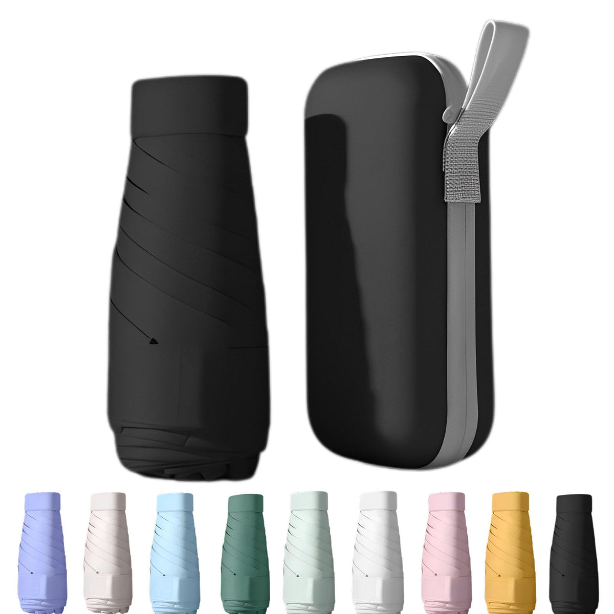 Mini Travel Sun Umbrella for Purse, UPF 50+ with Case