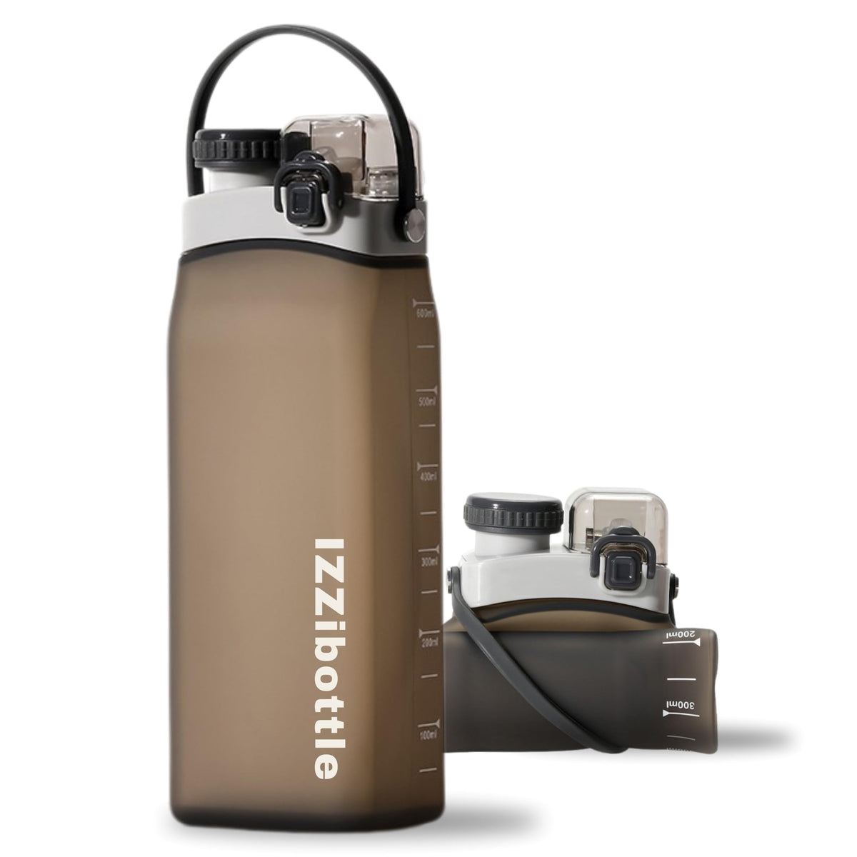 IZZI bottle Collapsible Lightweight Silicone Water Bottle (600ml, Blue) | BPA Free, Eco-Friendly, Medical Grade | Leakproof Bottle for Sports, Travel, Hiking, Gym, Outdoor Adventures and Daily Use