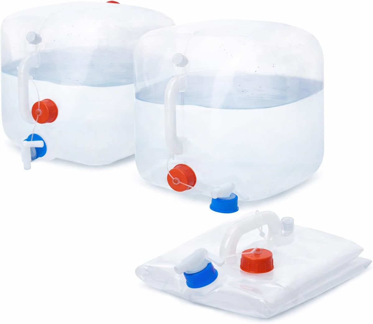BPA Free Collapsible Water Container Jug with Spigot, 2-Pack 5.3 Gallon
