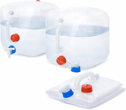 BPA Free Collapsible Water Container Jug with Spigot, 2-Pack 5.3 Gallon