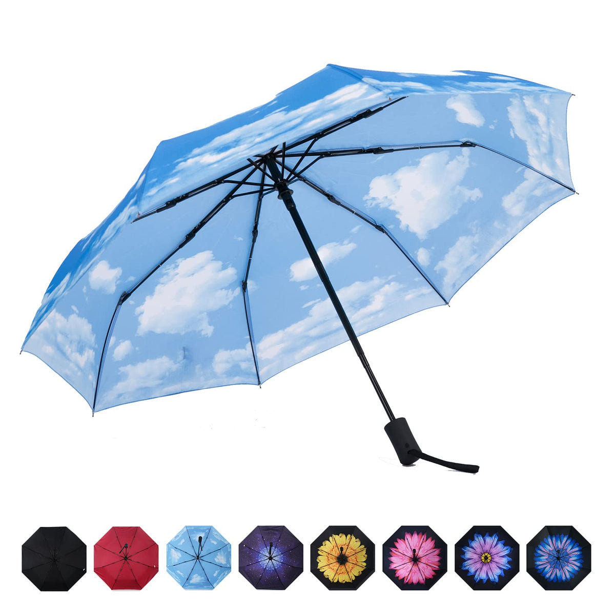 SY COMPACT Travel Umbrella - Windproof Automatic Compact Umbrellas for Rain