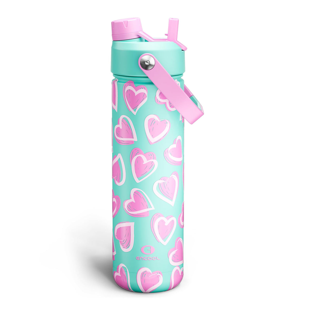 ENCOOL Insulated Water Bottle with Straw Stainless Steel Water Bottle, Leak-Proof, BPA-Free, Double Wall Vacuum Keeps Cold for 24 Hours for Sports, Travel, School (26 oz, Black Night)