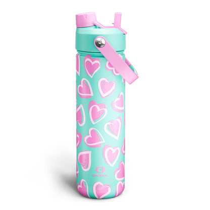 ENCOOL Insulated Water Bottle with Straw Stainless Steel Water Bottle, Leak-Proof, BPA-Free, Double Wall Vacuum Keeps Cold for 24 Hours for Sports, Travel, School (26 oz, Black Night)