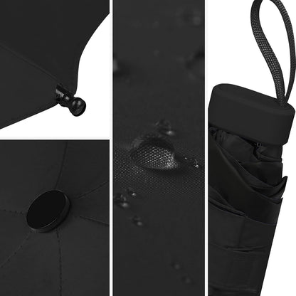 GUARAY Mini Umbrella with Case – Lightweight Folding Compact Travel Accessory, Small Sun Umbrella UV Protection for Girls, Kids & Adults, Fits in Purse Pocket Backpack