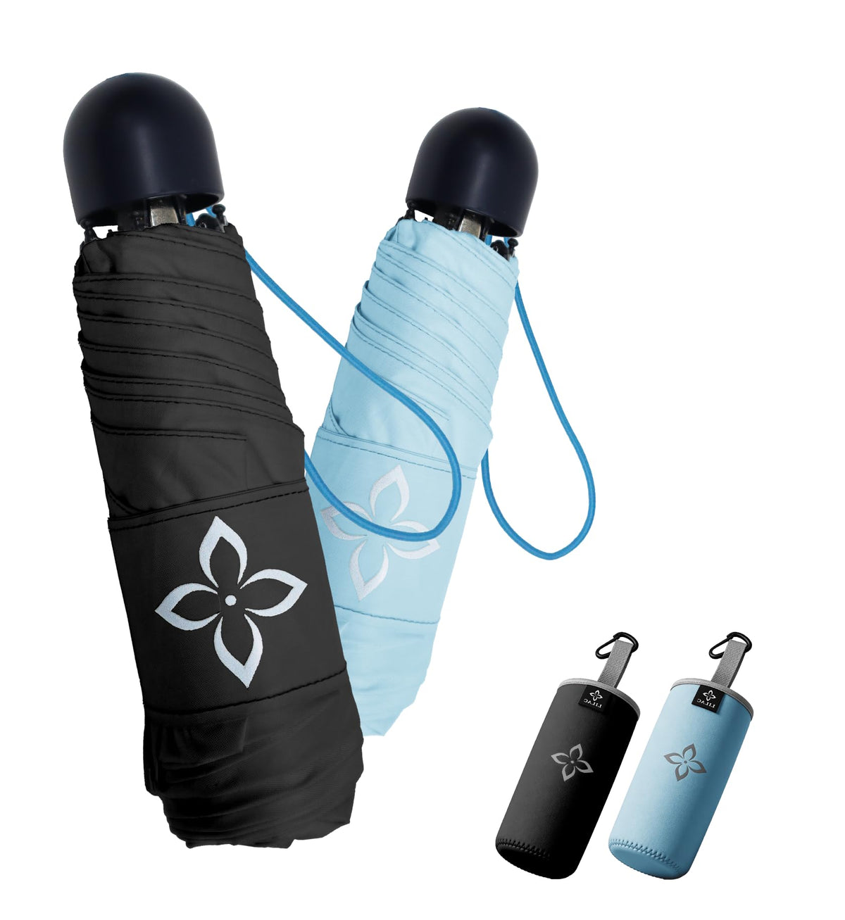 Mini Travel Umbrella for Rain - 43" Large Coverage Small Compact Umbrella, Reinforced Strong Frame, Lightweight Portable Parasol with UPF 100+ UV Protection, Gifts for Adults, Seniors & Students