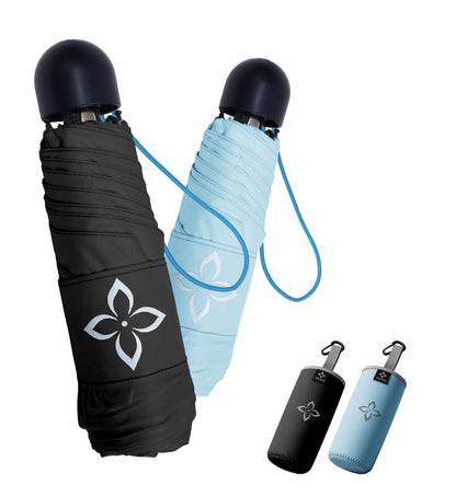 Mini Travel Umbrella for Rain - 43" Large Coverage Small Compact Umbrella, Reinforced Strong Frame, Lightweight Portable Parasol with UPF 100+ UV Protection, Gifts for Adults, Seniors & Students