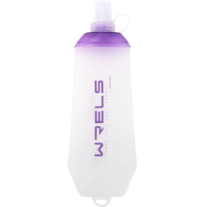 WRELS 200ml/350ml/500ml Collapsible Soft Flask,BPA Free Folding Soft Water Bottle with Hanging Ring,Lightweight TPU Hydration Flask for Running Marathon Cycling Hiking(350ml-2 Packs)