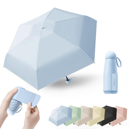 Mini Travel Folding Umbrella for Women, Kids/7cm Wide Strap/UPF50+/Compact
