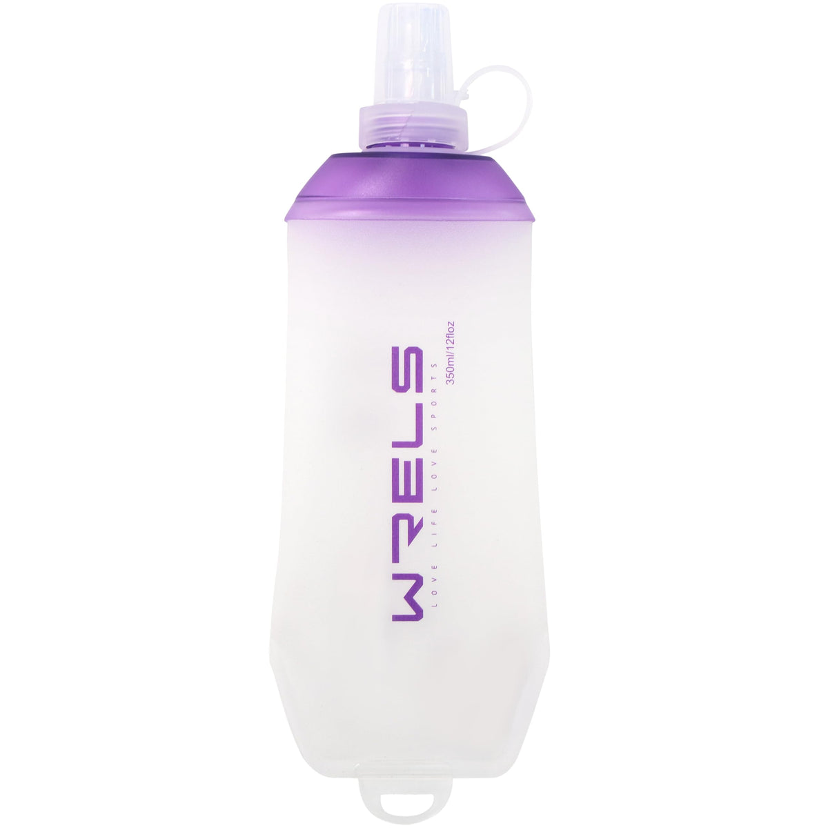 WRELS 200ml/350ml/500ml Collapsible Soft Flask,BPA Free Folding Soft Water Bottle with Hanging Ring,Lightweight TPU Hydration Flask for Running Marathon Cycling Hiking(350ml-2 Packs)