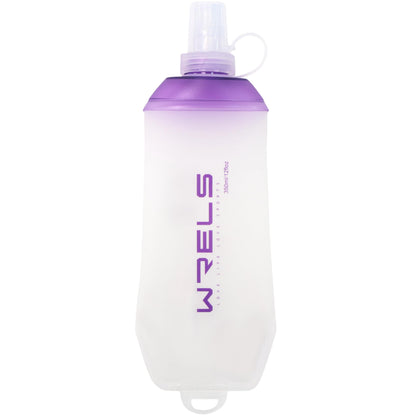 WRELS 200ml/350ml/500ml Collapsible Soft Flask,BPA Free Folding Soft Water Bottle with Hanging Ring,Lightweight TPU Hydration Flask for Running Marathon Cycling Hiking(350ml-2 Packs)