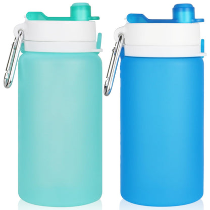 PLTCAT Collapsible Water Bottles, 19oz Foldable Silicone Travel Bottles