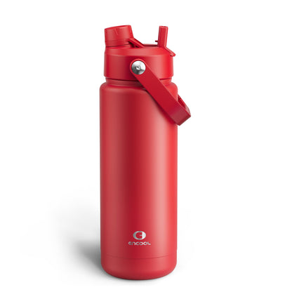 ENCOOL Insulated Water Bottle with Straw Stainless Steel Water Bottle, Leak-Proof, BPA-Free, Double Wall Vacuum Keeps Cold for 24 Hours for Sports, Travel, School (26 oz, Black Night)