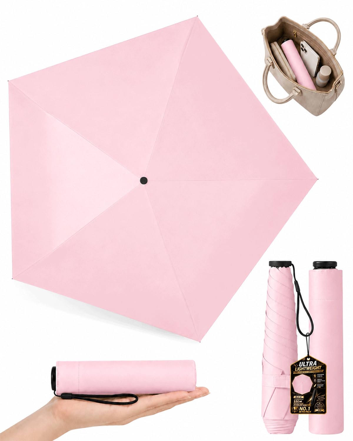 Beach Backpack Pencil Umbrella Japanese Sun from UV Protection Mini Travel Pocket Ultra Light Rain Sports Compact Small for Purse Size Tiny Windproof Walking Portable Lightweight Packable Large