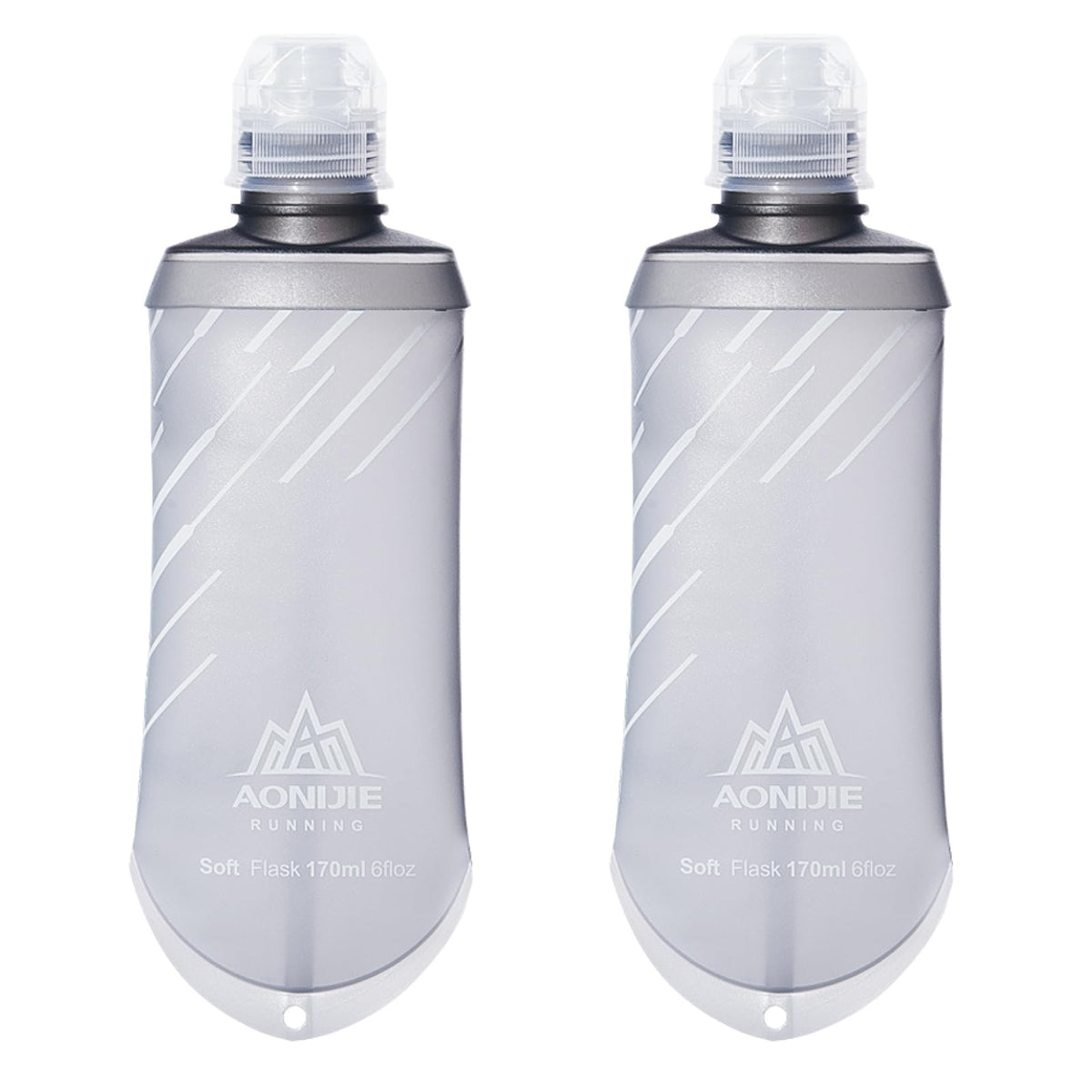 TRIWONDER TPU Soft Folding Water Bottles BPA-Free Collapsible Flask for Hydration Pack - Ideal for Running Hiking Cycling Climbing (250ml/8.45oz - Pack of 2)