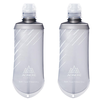 TRIWONDER TPU Soft Folding Water Bottles BPA-Free Collapsible Flask for Hydration Pack - Ideal for Running Hiking Cycling Climbing (250ml/8.45oz - Pack of 2)