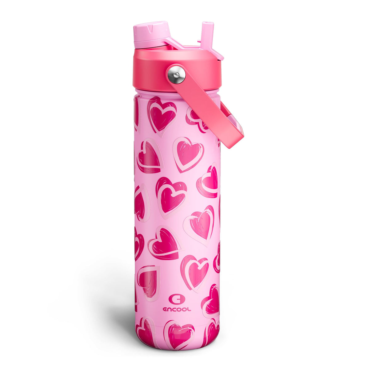 ENCOOL Insulated Water Bottle with Straw Stainless Steel Water Bottle, Leak-Proof, BPA-Free, Double Wall Vacuum Keeps Cold for 24 Hours for Sports, Travel, School (26 oz, Black Night)