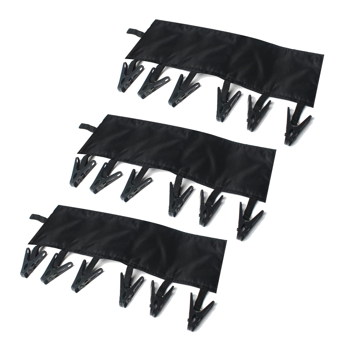 TamBee Travel Hangers Foldable for Suitcase Clothespin Travel Portable Folding Clothes Drying Hanger with 6 Clips Pack of 3 (Black, Red, Rose red)