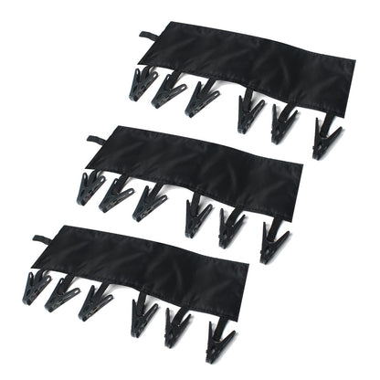 TamBee Travel Hangers Foldable for Suitcase Clothespin Travel Portable Folding Clothes Drying Hanger with 6 Clips Pack of 3 (Black, Red, Rose red)